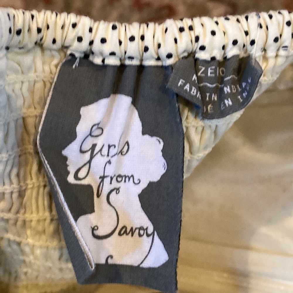 Anthropologie Girls from Savoy cream and black polka dot Novella dress - Picture 10 of 12